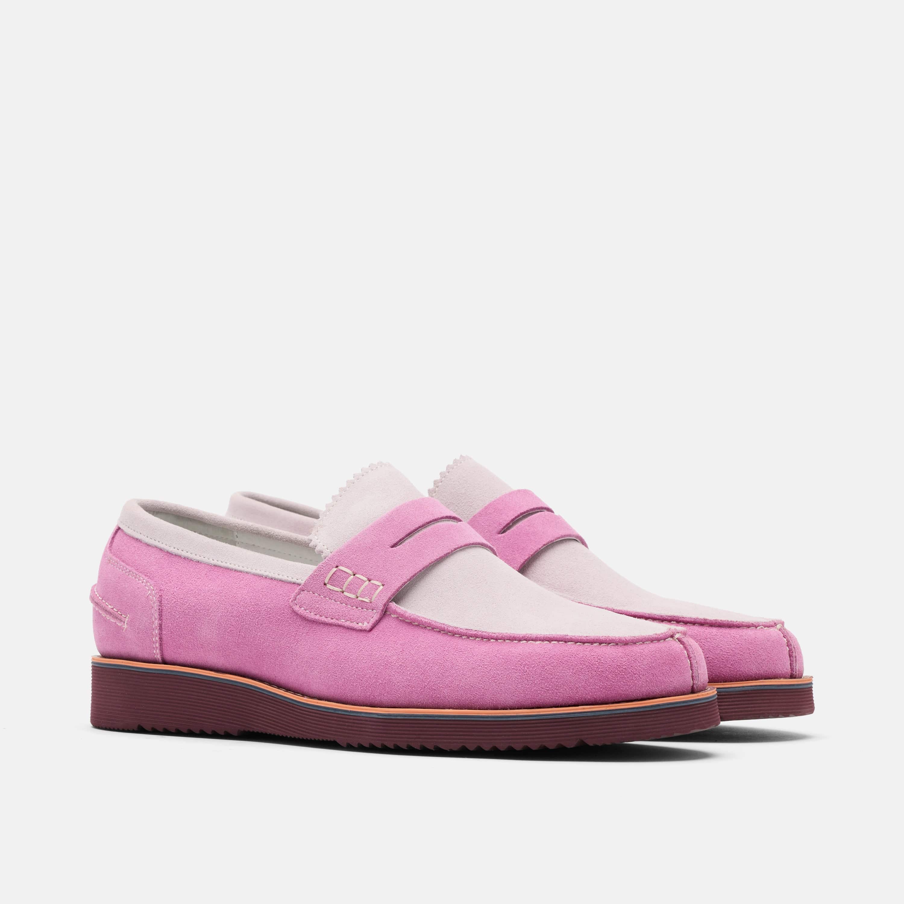 Abe Dusty Rose Suede Penny Loafers - Image 2