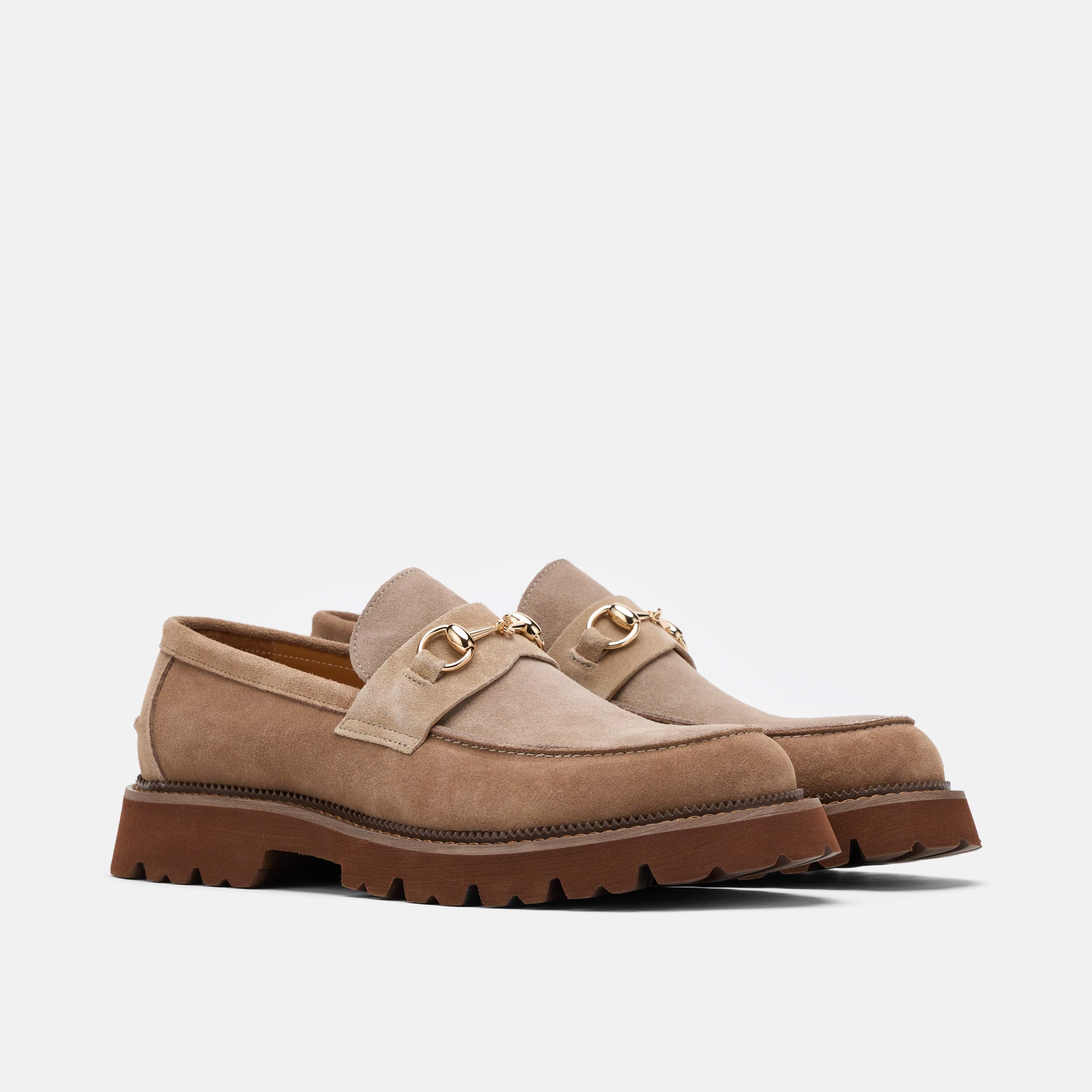 Blake Triple Tan Suede Lug Bit Loafers - Image 2