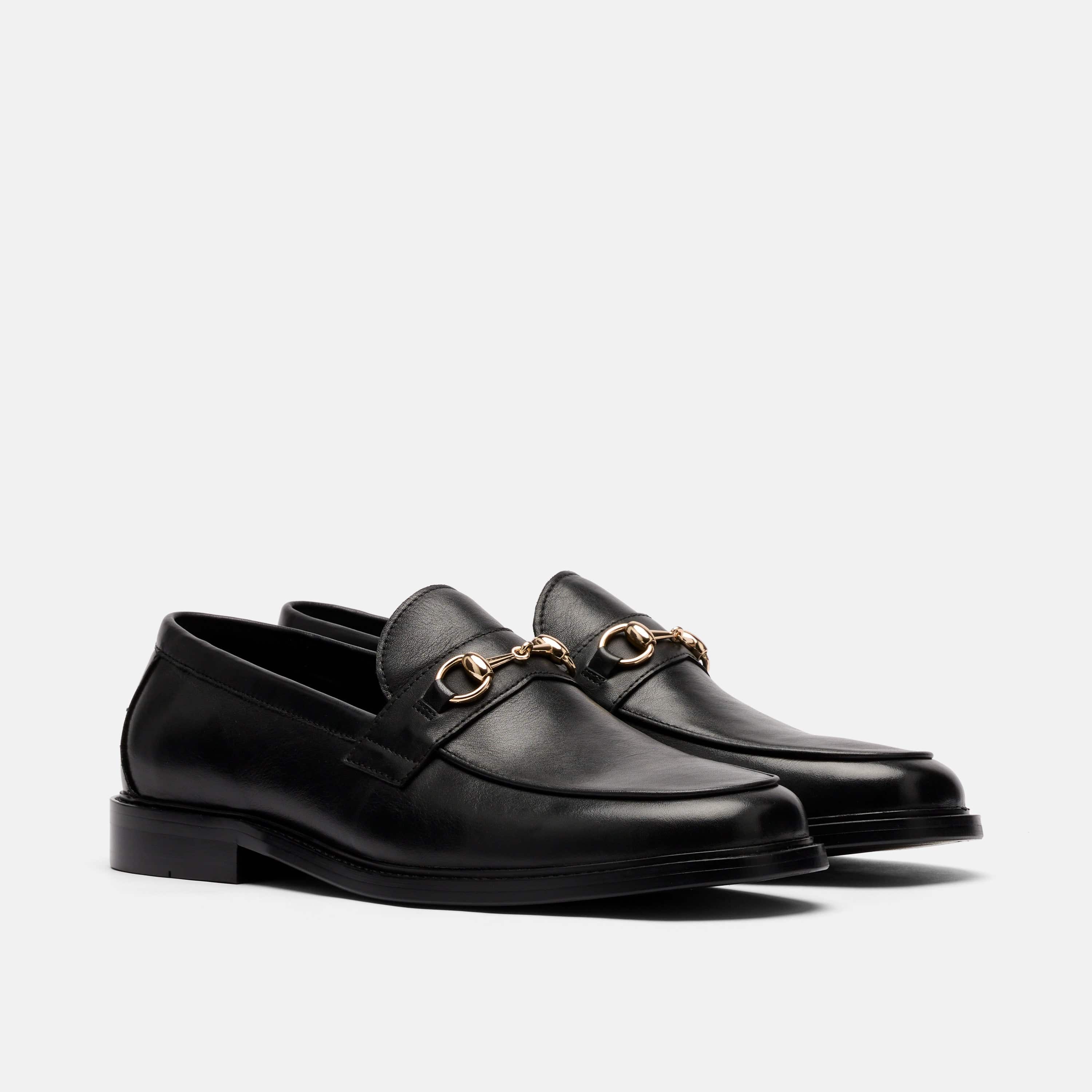 Boardwalk Black Calf Leather Horse-Bit Loafers - Image 2