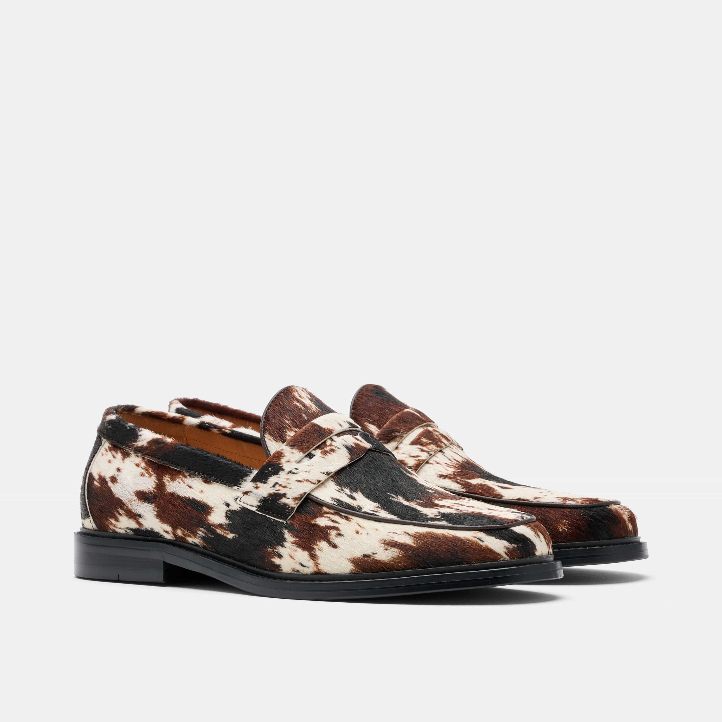 Calum Dark Horse Pony Hair Penny Loafers - Image 2