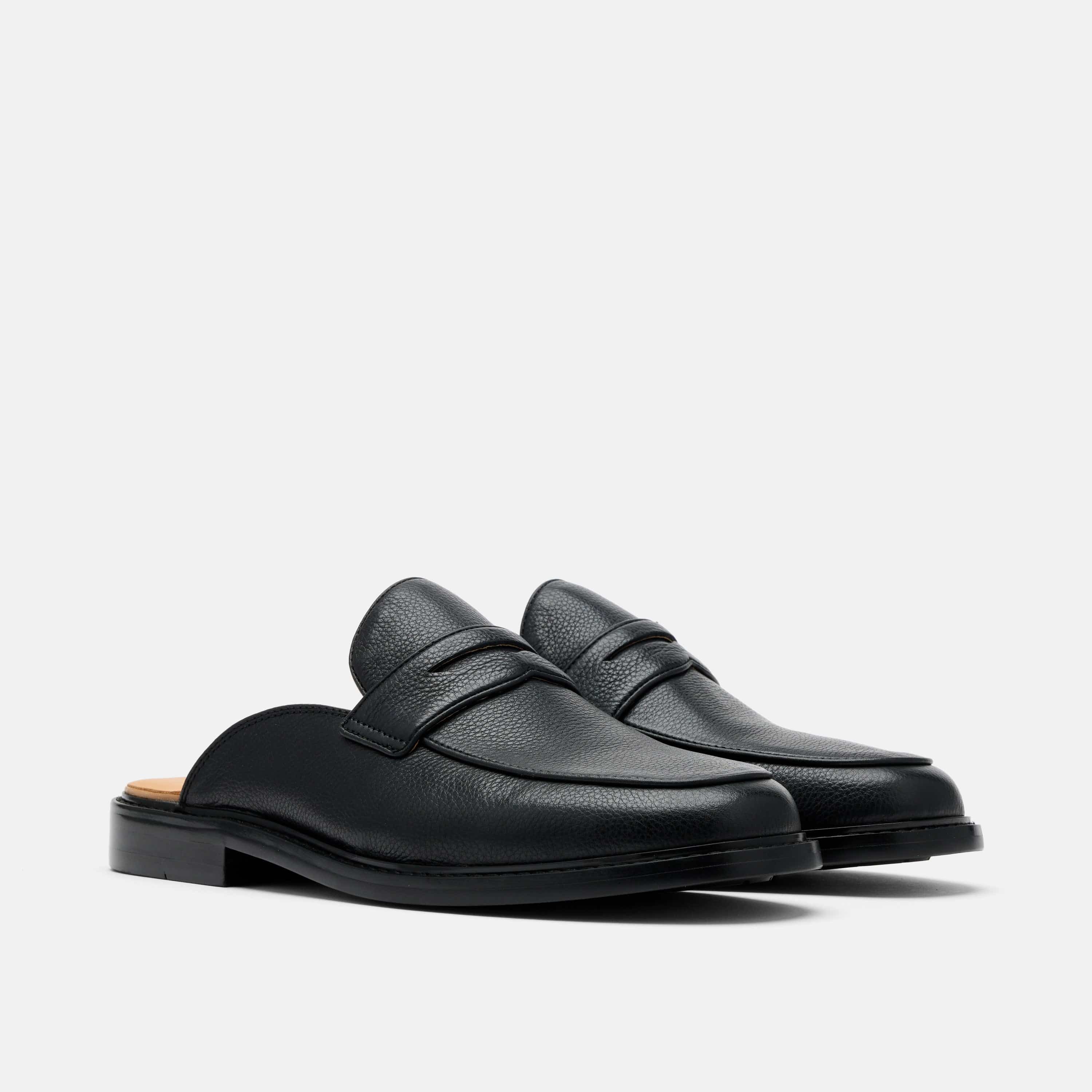 Del Mar Black Pebble Loafer Mules - Image 2