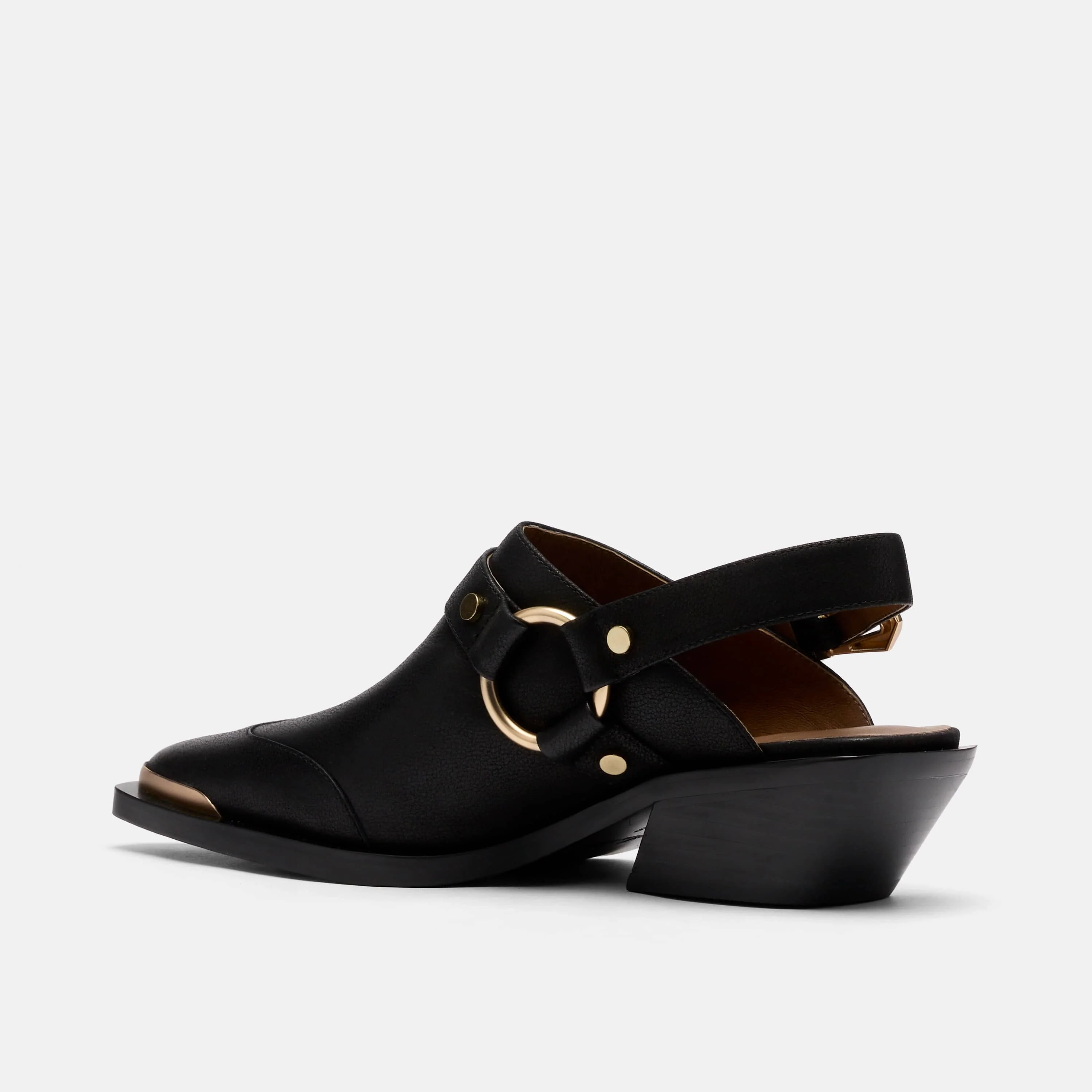Frontier Black Leather Western Slingbacks - Image 4