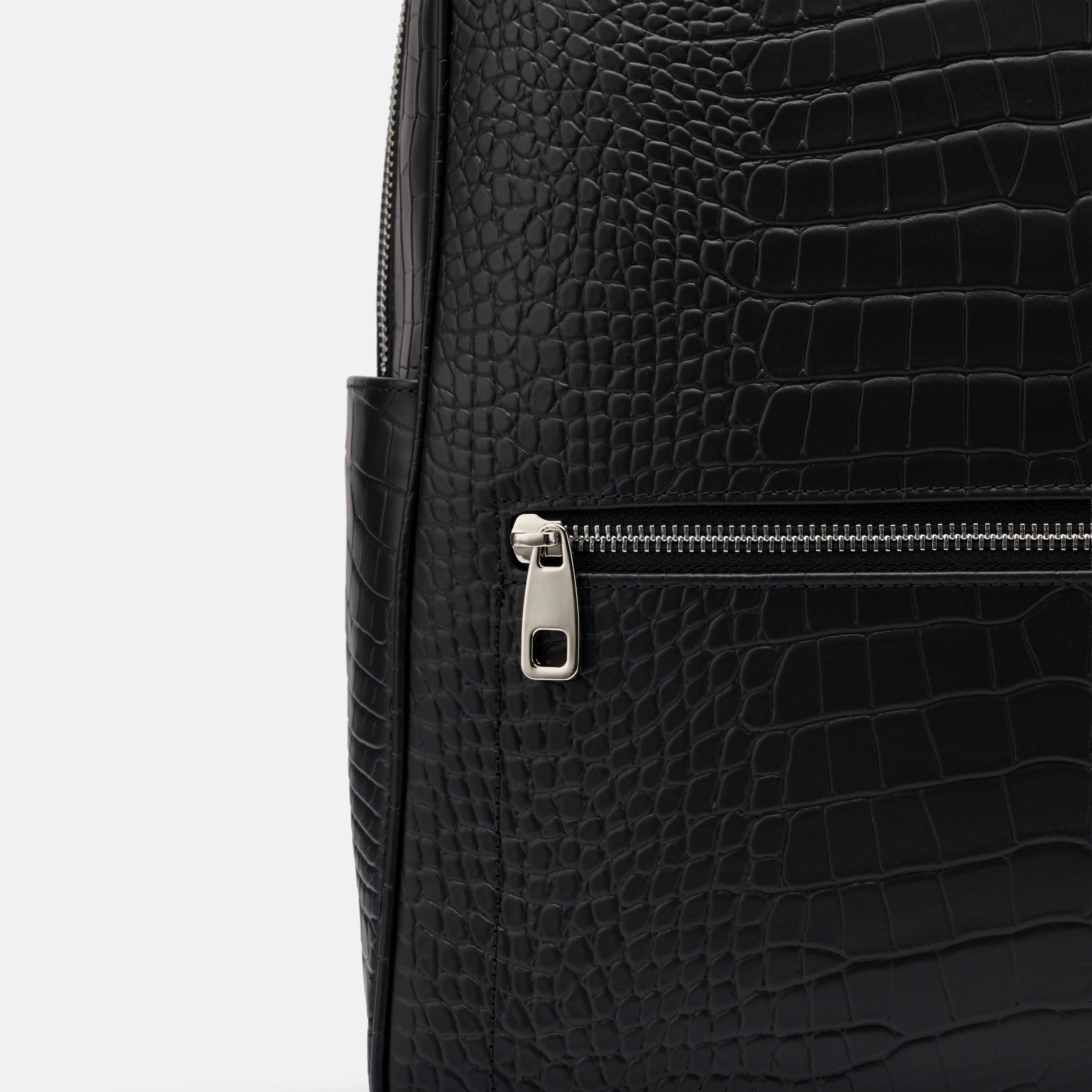 Fulton Black Crocskin Leather Backpack - Image 2