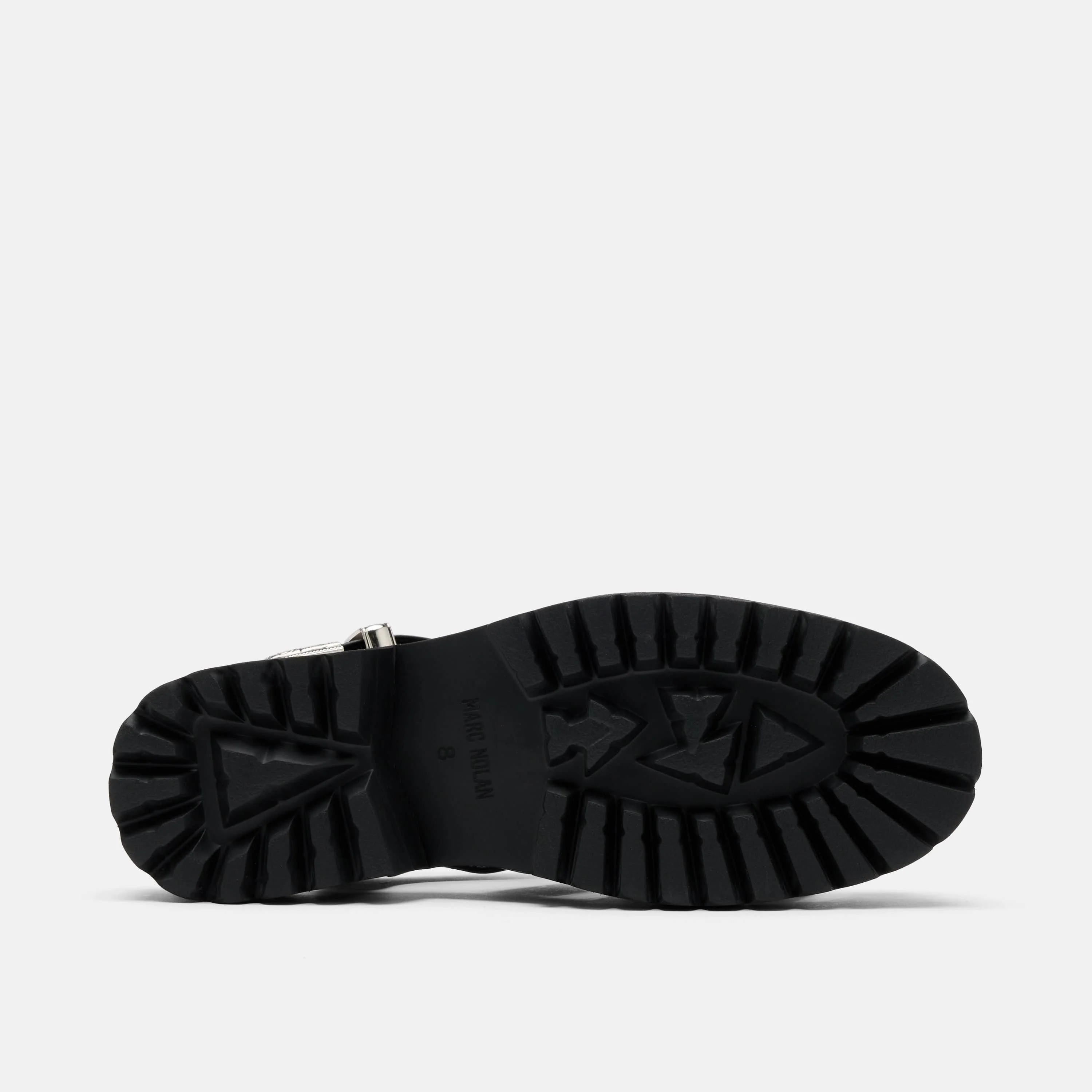 Maya Black Leather Lug Fisherman Sandals - Image 6