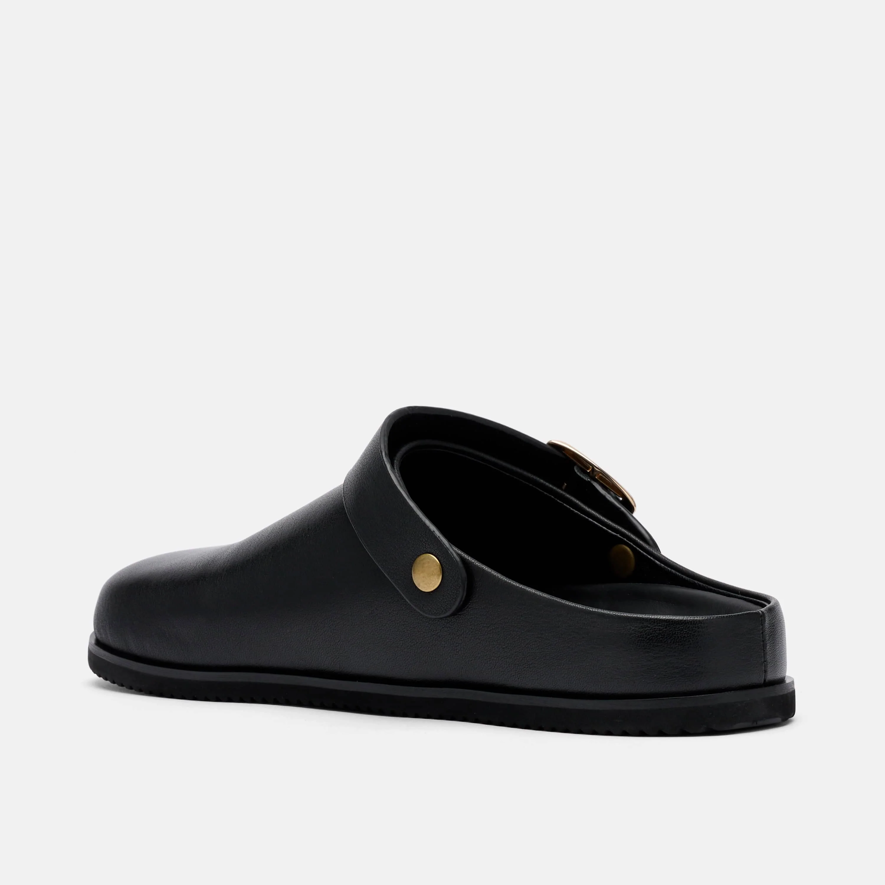 Solana Black Leather Backstrap Clogs - Image 5